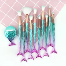 11pc Unicorn Pro Makeup Brush Set w/ Blush & Powder Brushes