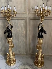 Exquisite 1/12th scale pair of female torchere candelabra~Celia Mayfield