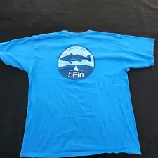 5Fin 5% for Ocean Blue Short Sleeve Cotton T-Shirt Men's XL