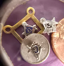 Three Very Tiny Free Masons G Lapel Pins, Diamond?