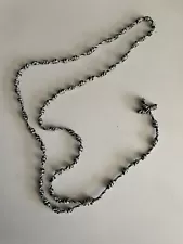 Nylon Rosary Knotted Cord Blue And Silver