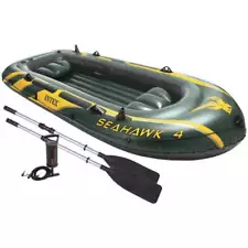 Inflatable Boat w/ Aluminum Oars & High-Output Pump - Heavy-Duty SuperStrong