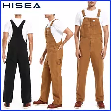 HISEA Men Heavy Duty Bib Overalls Relaxed Fit Dungarees Workwear Pants Jumpsuit