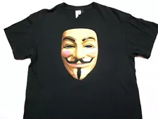 Original 2005 V For Vendetta Shirt V Mask Movie Promo DC Comics Guy Anonymous L