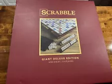 Scrabble Giant Deluxe Wooden Edition Rotating Wood Turntable Word Board Game