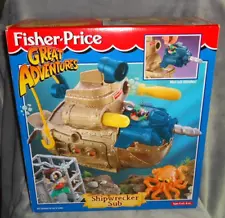 1997 Fisher Price Great Adventures SHIPWRECKER SUB mib OCTOPUS people COMPLETE