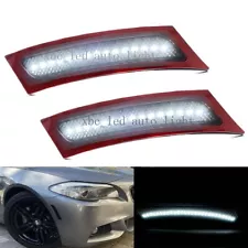 White LED Front Bumper Side Marker Reflectors For BMW F10 528i 535i 550i 11-16 (For: 2015 BMW 550i)