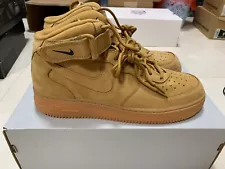 Nike Air Force 1 Mid Top "07 PRM QS Flax Wheat Men's Size 10.5 New 2016