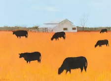 Carroll Cloar: Black Angus 22x30 Archival Quality Fine Art Print