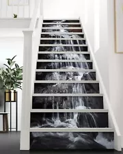 FLFK Stair Riser Decals - Stair Stickers Decals Peel and Stick,Rock Waterfall...