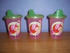 Lot Of 3 Strawberry Shortcake Cups With Lids