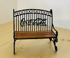 Coca Cola Wood & Iron Retro Bench Collectible Vintage 1999 7x8