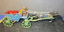 KENTON CAST IRON HORSE DRAWN " SAND AND GRAVEL " DUMP WAGON with DRIVER T154 PT