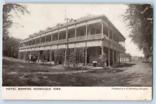 Keosauqua Iowa IA Postcard Hotel Manning Exterior Building c1905 Antique Vintage