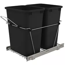 Rev-A-Shelf Double Pull-Out Trash Can 35 Qt for Kitchen