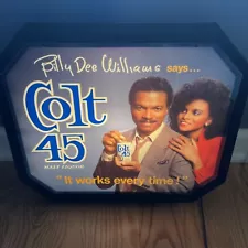 Rare Vintage Colt 45 Billy Dee Williams Lighted Beer Sign "It Works Every Time"