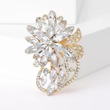 Rhinestone Flower Brooches for Women Trendy Multicoloured Crystal Pin Hot Sale