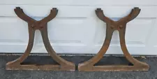 PAIR Antique Vintage DECO Cast Iron Table Legs Industrial Machine Base Factory