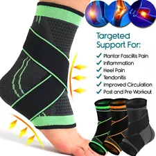 Ankle Brace Support Compression Sleeve Tendon Plantar Fasciitis Pain Relief Wrap