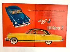 1951 Kaiser Henry J Cars Print Ad 13in x20in Golden Dragon Sedan