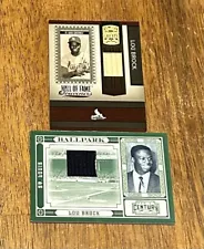 Lou Brock Cardinals Greats Game Bat & Ballpark Jersey /250 (2) Card Lot!