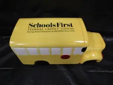 SCHOOL'S FIRST FEDERAL CREDIT UNION - Bus Shaped Jar - Advertising Item