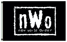 NWO New World Order Wrestling Flag 3x5 Black Garage Banner Man Cave Dorm WCW WWE