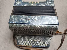 used old Hohner " Club IV" button Accordian accordion C/F