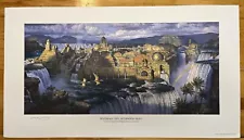 James Gurney, Dinotopia Signed Lithograph Waterfall City: Afternoon Light