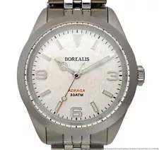 Borealis Adraga Automatic Textured Dial Stainless Steel Mens Wrist Watch w Box