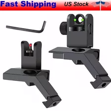 Tactical Iron Sights 45 Degree Fiber Optics Offset Flip-up Front and Rear Sights