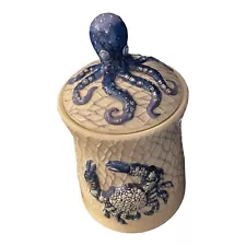 CRACKER BARREL Blue Crab ð¦ and Octopus lid Cookie Jar