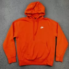 Nike Sportswear Club Fleece Orange Pullover Hoodie Sweatshirt Men's SMALL BV2654