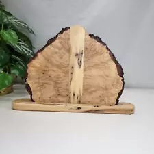 Live Edge Maple Burl With Spalted Birch Slab, Mounted For Display 11x8”