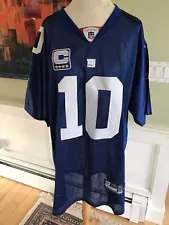 NY Giants Game Jersey NEW #10 Manning NFL Reebok NWT Blue Sz 54 Onfield New York