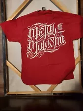 Red Metal Mulisha T-shirt - logo vintage shirt for sale - regular type size L