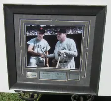 Babe Ruth & Ted Williams Framed Photo With Facsimile Signatures on Metal Plates