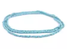 Baby Blue Java Glass Seed Beads 4mm, 48 Inch Strand Indonesia