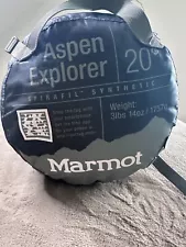 New Marmot Aspen 20 Explorer Sleeping Bag 20°F (-7°C) Mummy Style Royal/Navy