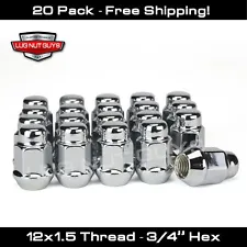 20 Lug Nuts Bulge Acorn Chrome Pontiac