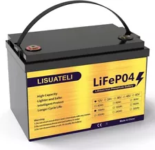 12V 100Ah LiFePO4 Battery with 100A BMS,Perfect for RV, Solar, Marine