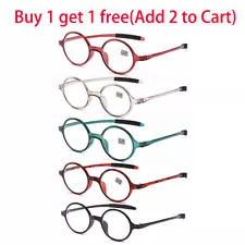 Round Reading Glasses Vintage Readers +1.0 1.5 2.0 2.5 3.0 3.5 4.0 for Men Women