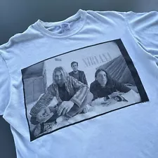 Vintage Nirvana Shirt Mens Medium Spell Out Kurt Cobain 1996 Band Double Sided