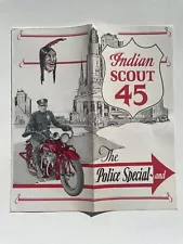 1927 Sales Brochure for Indian Scout 45 Police and Sport Solo Motorcycle