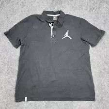 Air Jordan Polo Shirt Mens Large Black Big Jumpman Logo Arm 23 Number