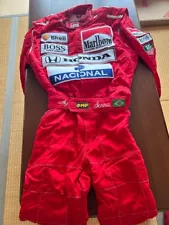 Ayrton Senna racing suit + racing shoes + helmet set for sale, for display