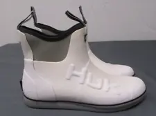 Men's HUK Pull On White Rubber Performance Fishing Boots sz: 10
