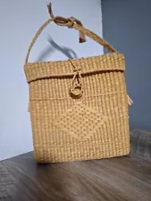 Wicker Rattan Women's Purse Vintage Look