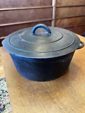 Vintage Unbranded Dutch Oven 10.5"W Lid And Handle As Found