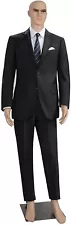 Male Full Body Realistic Mannequin Display Head Turns Dress Form Base 73 Inches